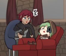 #Mistover

아델에게 징크스 교정을 받고있는 섀도 블레이드
アデルにジンクス矯正を受けているシャドウブレード

자고나서 대사작업만 하면 완료입니다.
寝てからセリフの作業だけで完了です。🤤