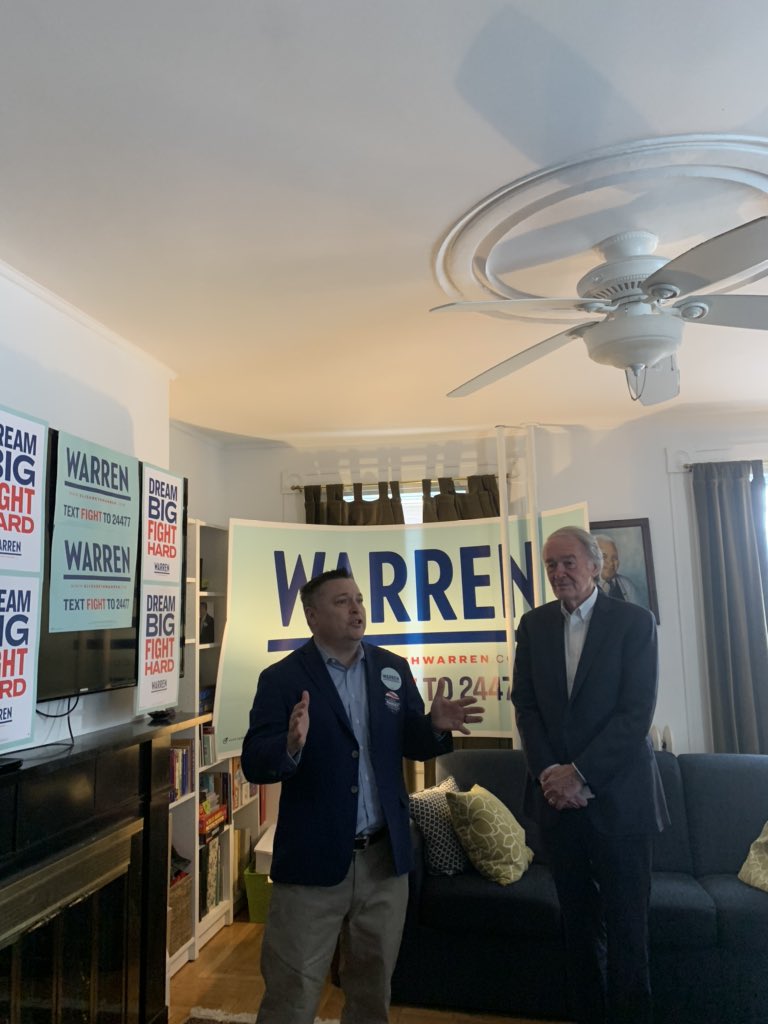 w4warren's tweet photo. Excited to be on the doors with @MarcGov and @EdMarkey today!! https://t.co/1T8yuEeWXp