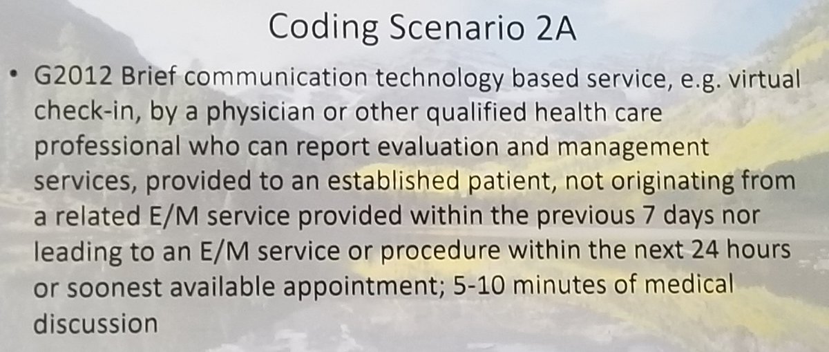 Can charge for telephone call counseling...revenue about $15

@PRSnetwork at #SUFU20