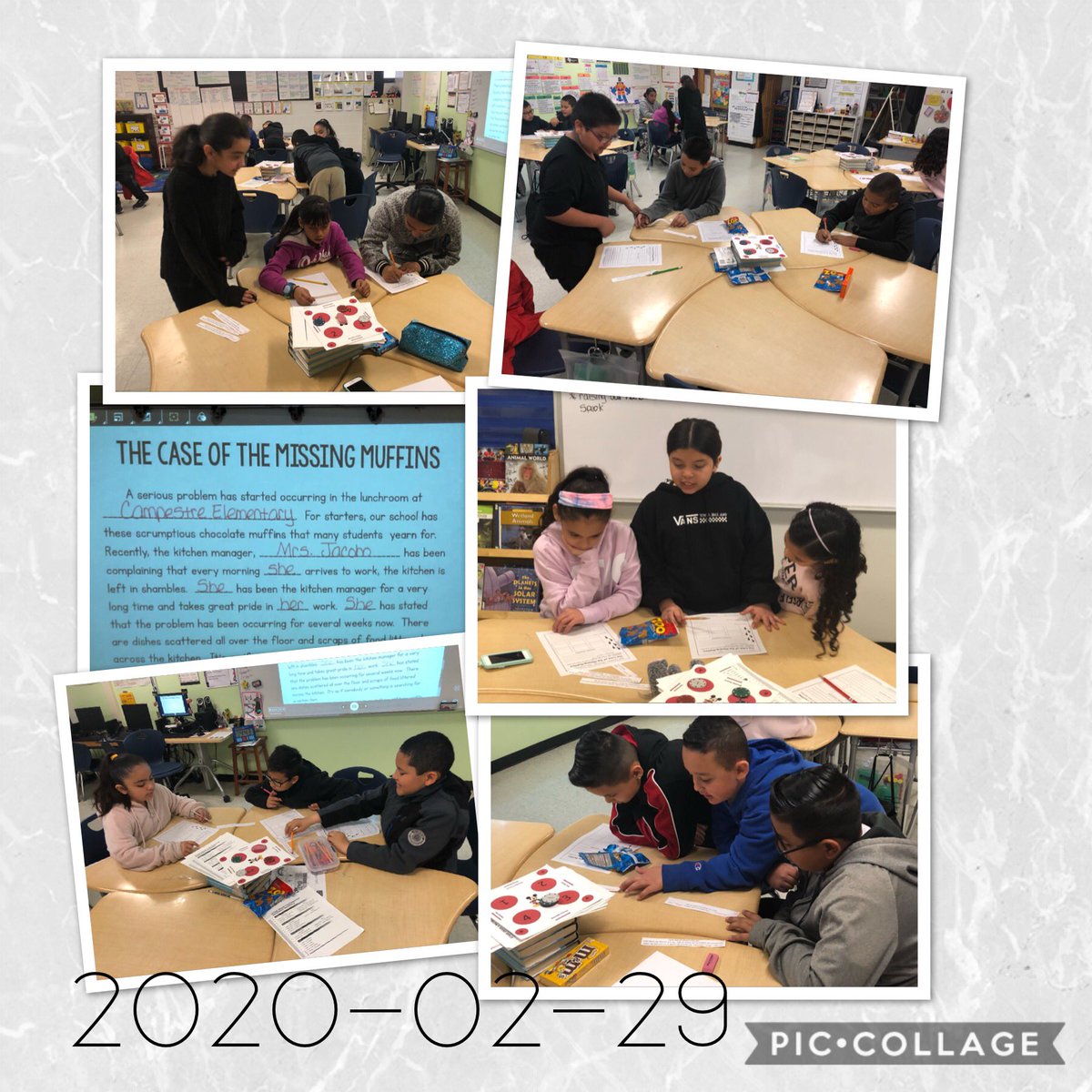 ESubia_JDS's tweet photo. What happened to the muffins? Kids loved working together to inference to solve the case. #SaturdayLearningCamp #Campestre4thGrade https://t.co/ODsAgSpArh