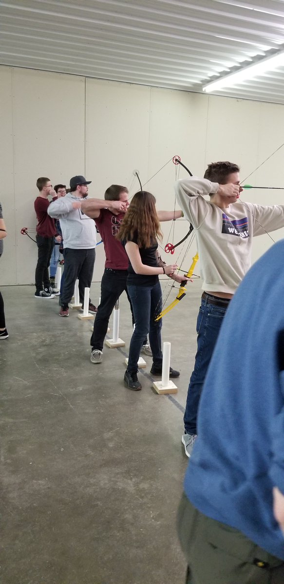 TaylorCSE's tweet photo. TWEET (Taylor Women Engaging in Engineering and Technology) had a blast last night at Perry's Archery! This was TWEET's first ever Pick-a-Friend and it was an amazing success, we even had a few students get a bullseye! 🏹 https://t.co/28Dfz9Qk9u