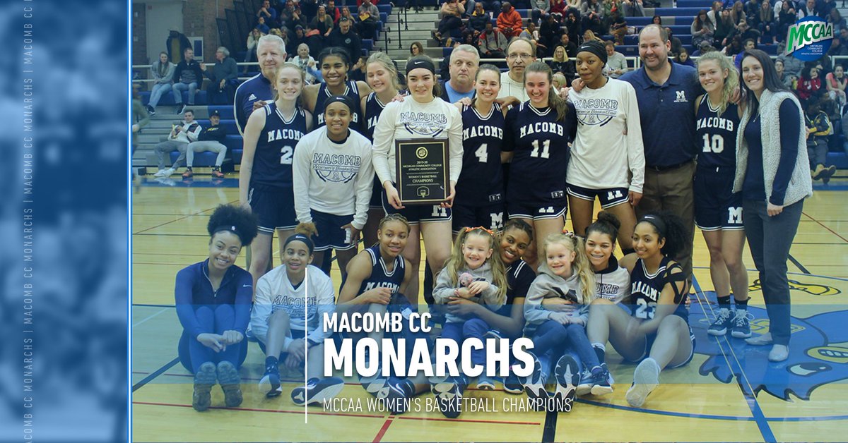 MichCCAA's tweet photo. 2019-20 MCCAA WOMEN'S BASKETBALL CHAMPIONS: Macomb Community College Monarchs https://t.co/SfrMIqSVA2