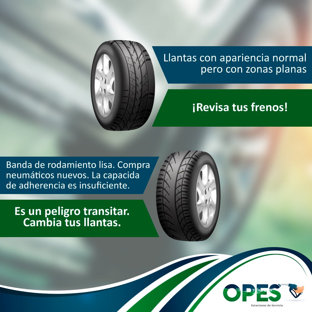 Opesltda's tweet photo. ¿Sabes qué comunica el estado de las llantas de tu vehículo? #EstaciónDeServicio #EstaciónDeGasolina #BombaDeGasolina https://t.co/CQ3wCABf5D https://t.co/AA9JKxzBhI