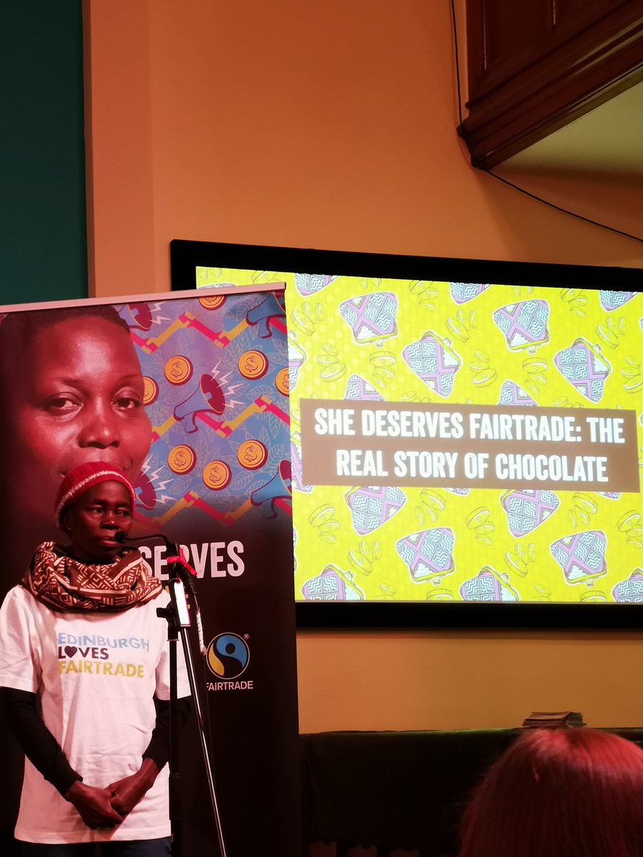 Irish_LOShea's tweet photo. Powerful @edinfairtrade @fairtradeNation @FairtradeUK event with a panel of inspiring women!
@JackieKayPoet, @andoh_adjoa, @amy_oroko, Twimukye Macline Mushaka @PovertyAlliance  and Ivorian cocoa farmer Leocadie Voho.
#FairtradeFortnight #ChooseFairtrade
@Tom_MPM @SteveR_MPC https://t.co/vjyjUG0VJE