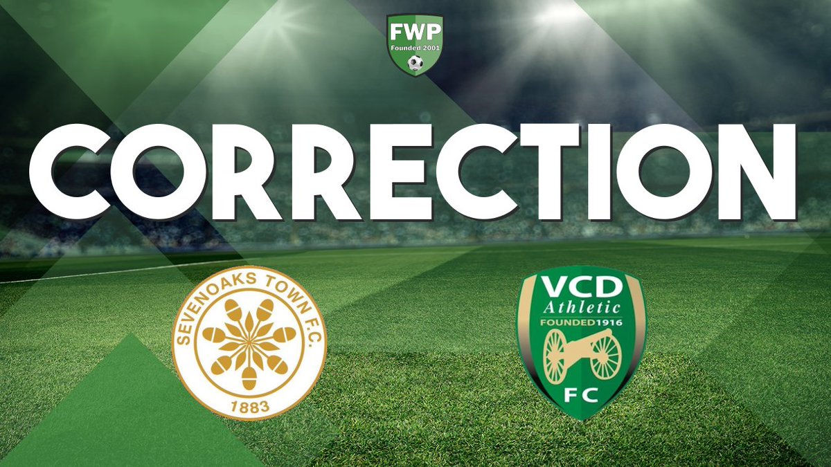 FWPVCDAthletic's tweet photo. CORRECTION (NOT YET FULL-TIME): Sevenoaks Town 1-1 @FWPVCDAthletic https://t.co/rFEuY4uUnX https://t.co/37WCI7Cddc