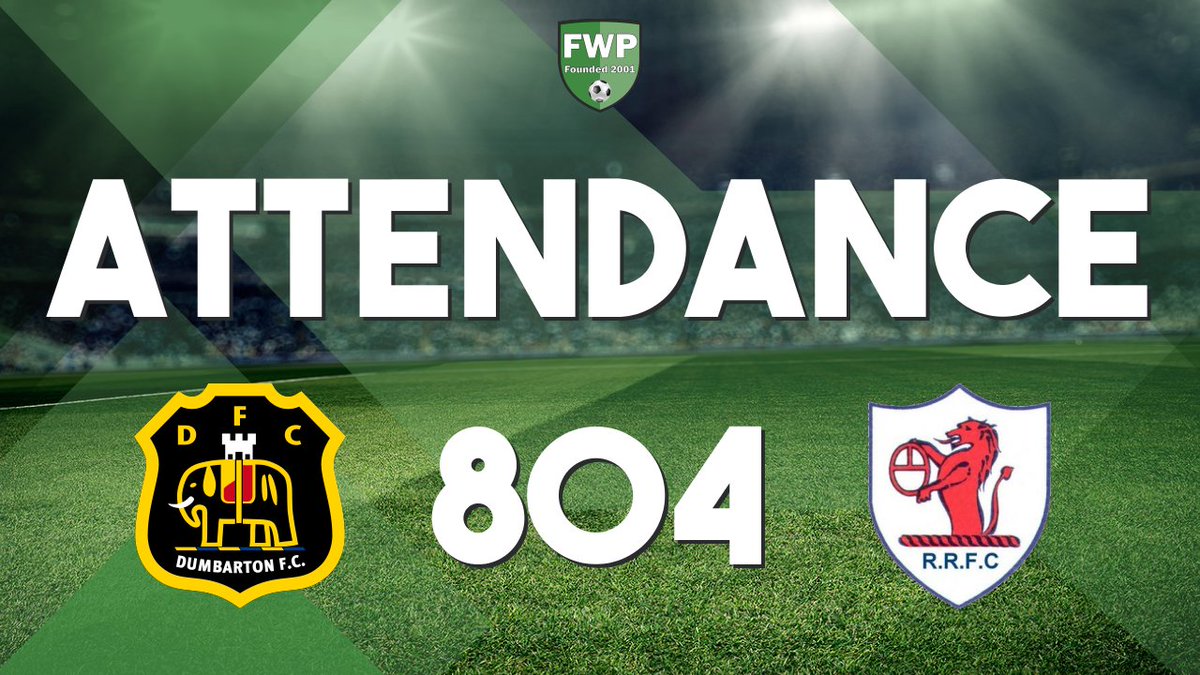 ATTENDANCE: <a href="/FWPDumbarton/">FWP Dumbarton</a> v <a href="/FWPRaithRovers/">FWP Raith Rovers</a> - 804 footballwebpages.co.uk/match/2019-202…