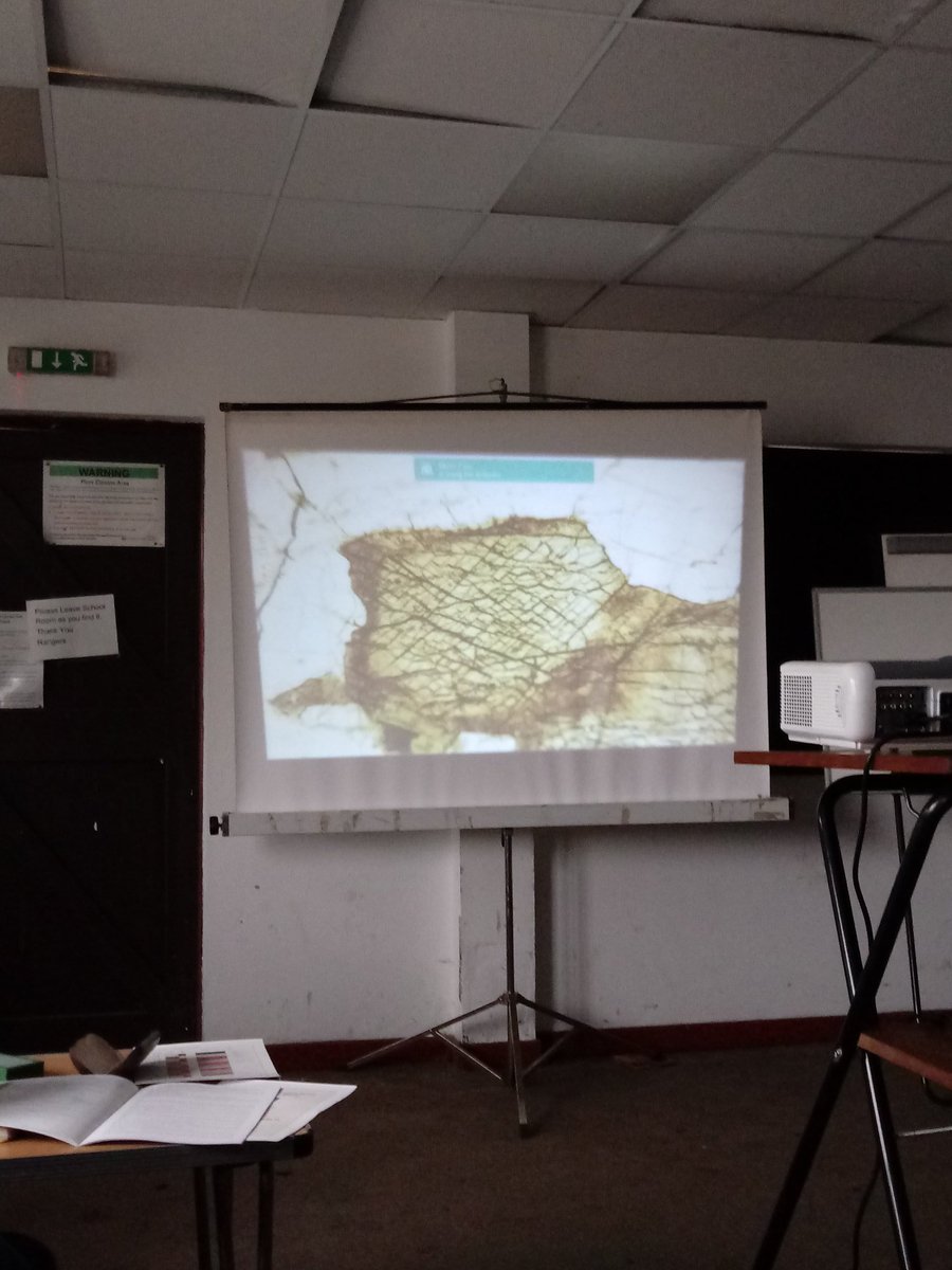 DeeLau1's tweet photo. Spent this Leap Day looking at thin rock sections through the petrologic microscope @LickeyHills classroom. Managed to get a phone pic of what dolerite looks like through crossed polars. Also a good view of pyroxene through plane polarised light #rocks #petrology #OUGS https://t.co/fGgK1qkI3B