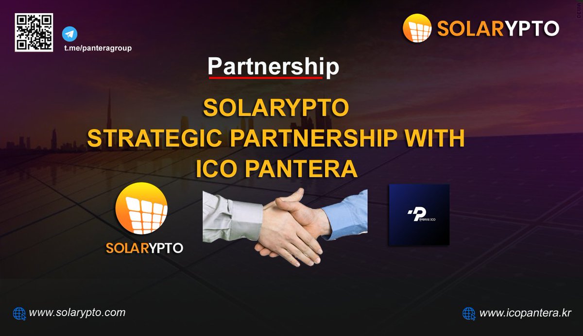 We are glad to announce a strategic partnership with ICO Pantera, the most influential crypto community in Korea. <a href="/panteragroup/">Pantera Renov Construct</a>. Look forward to more expansion in the Korean market!

#Solarypto #Icopantera #IEO #Blockchain