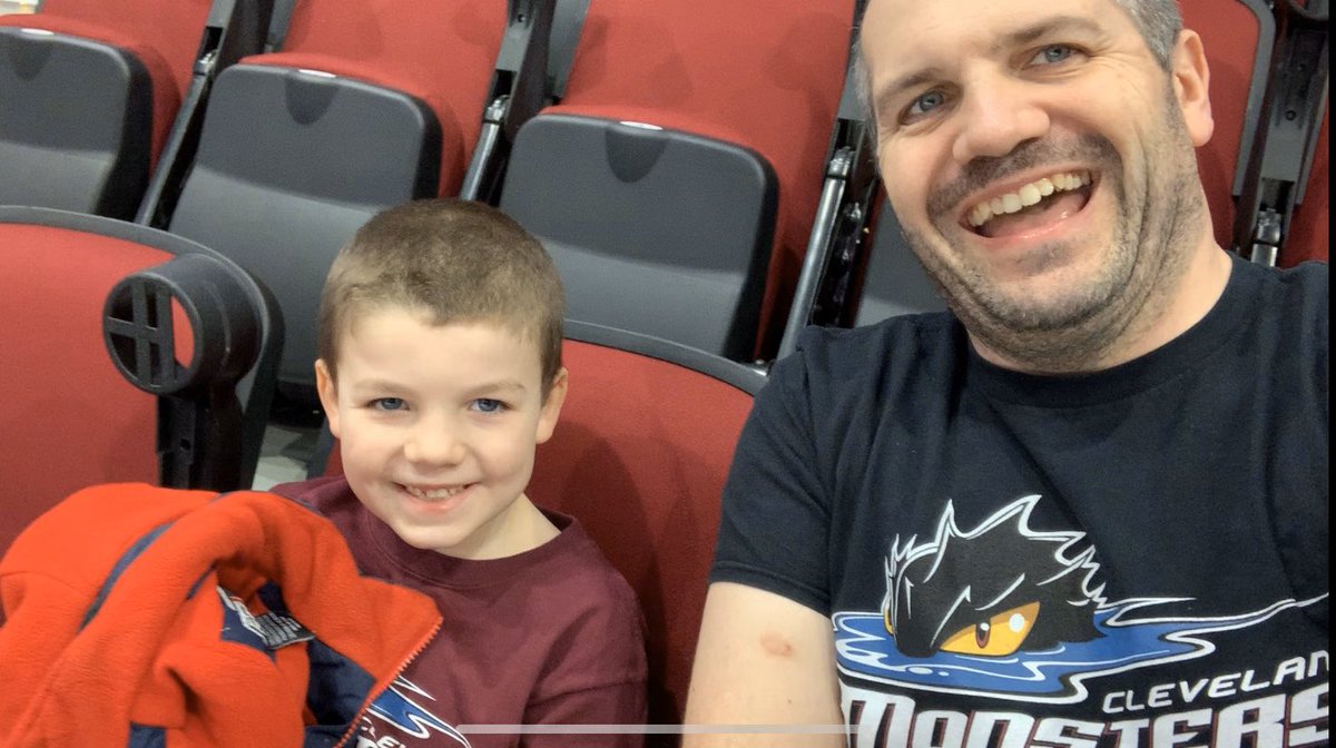 Guys’ Day Out at the <a href="/monstershockey/">Cleveland Monsters</a> game. Let’s go Monsters! #LightTheLand