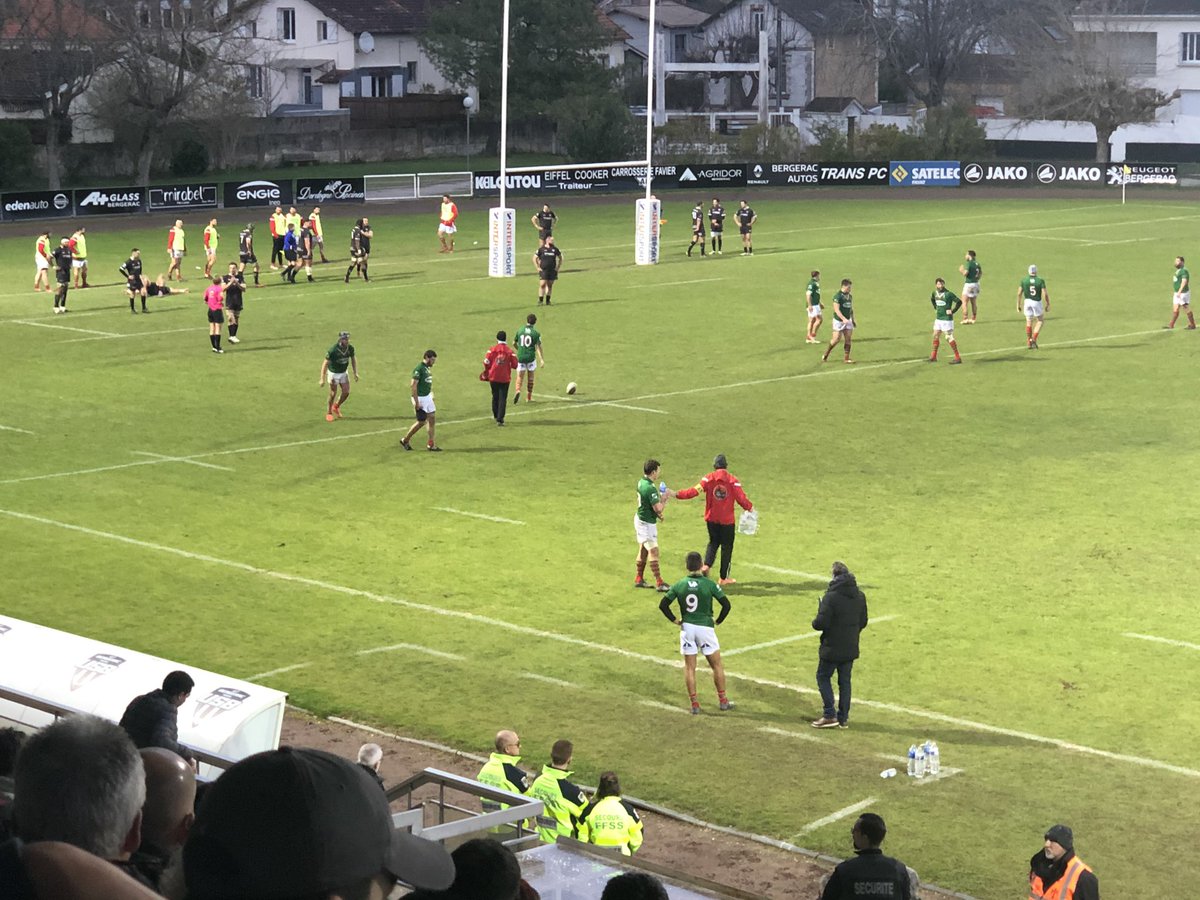 10-20 à la mi-temps au stade Gaston Simounet en défaveur de <a href="/rugbybergerac/">USB Rugby Bergerac</a> ! La soirée s’annonce compliquée pour ⚫️⚪️! Allez Bergerac !