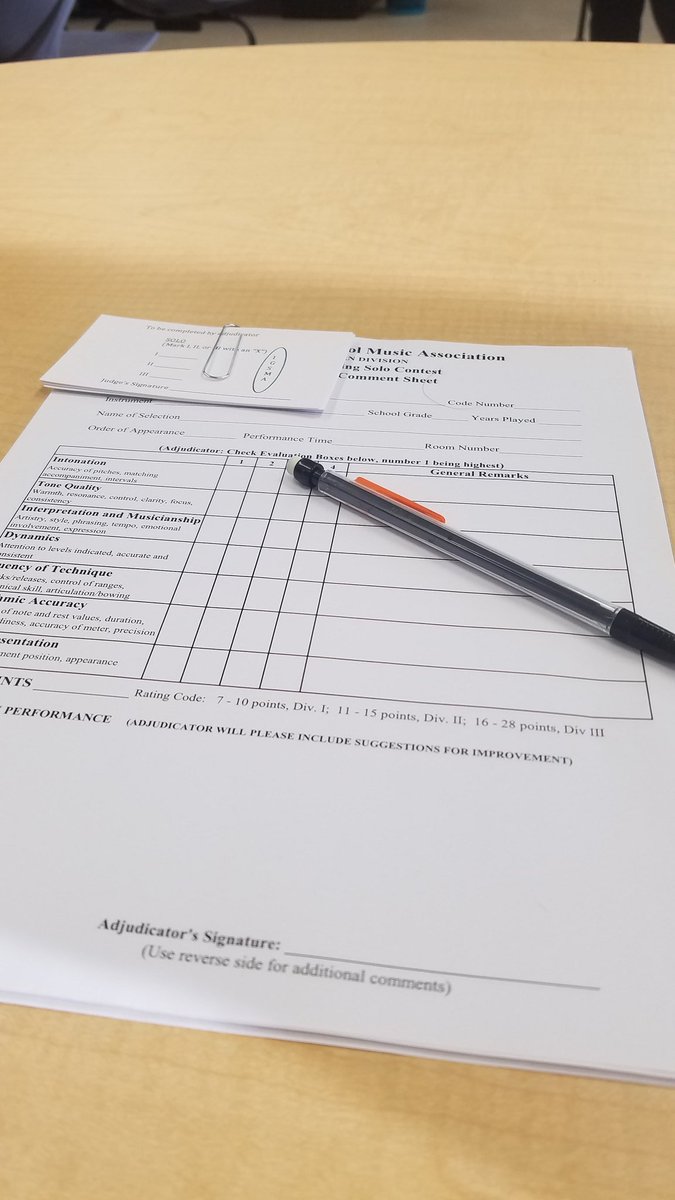 MrProBand's tweet photo. Today's office judging the IGSMA District 7 Solo and Ensemble Contest! https://t.co/gEqbWx38IM