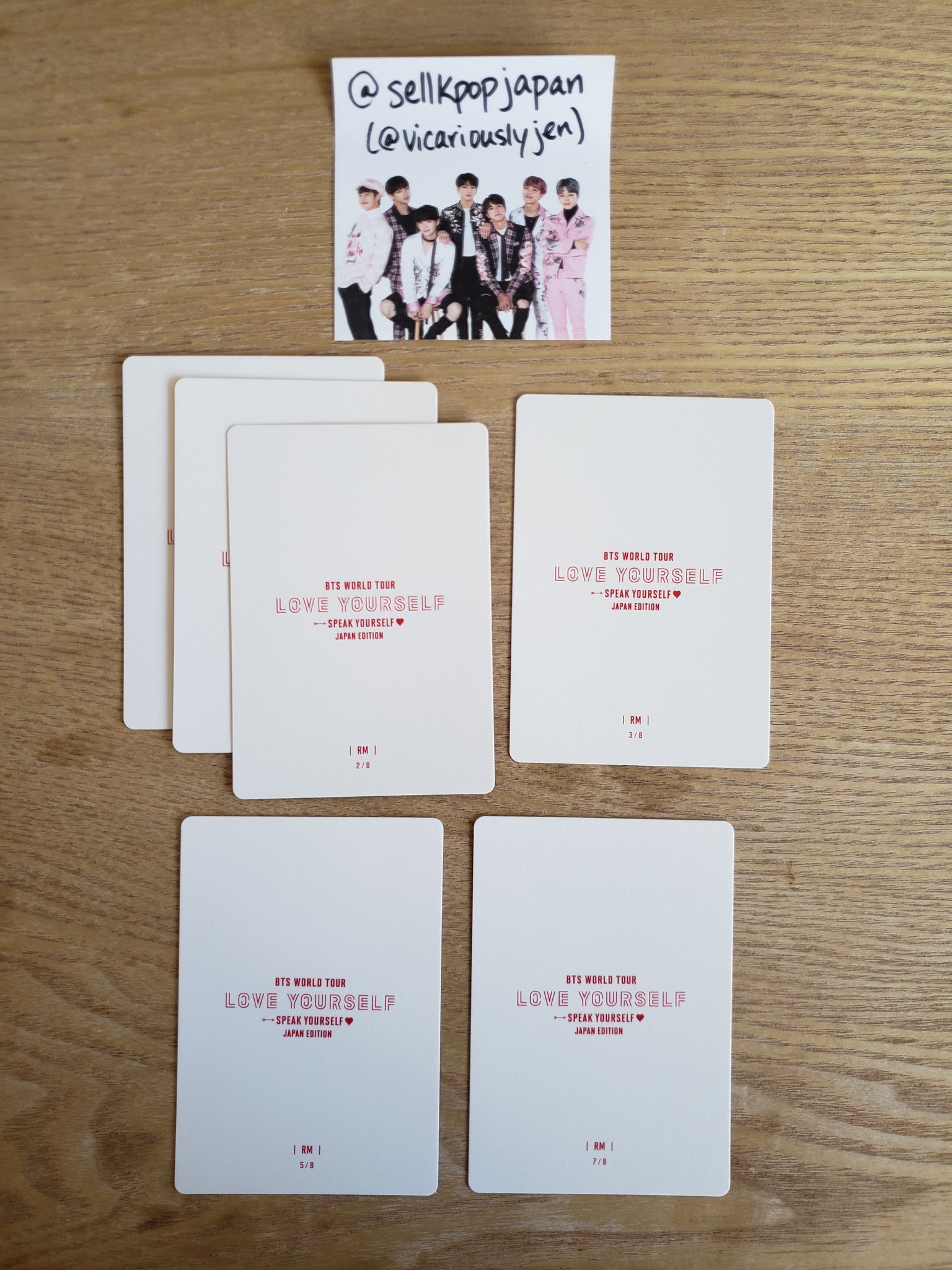Jen In See Pinned For More Info On Twitter Wts Bts Merch Tour Series Love Yourself Japan Tour Member Kimline What Bts Unit No 5 8 Photocard Loc Japan Price 1200 Yen Per Pc