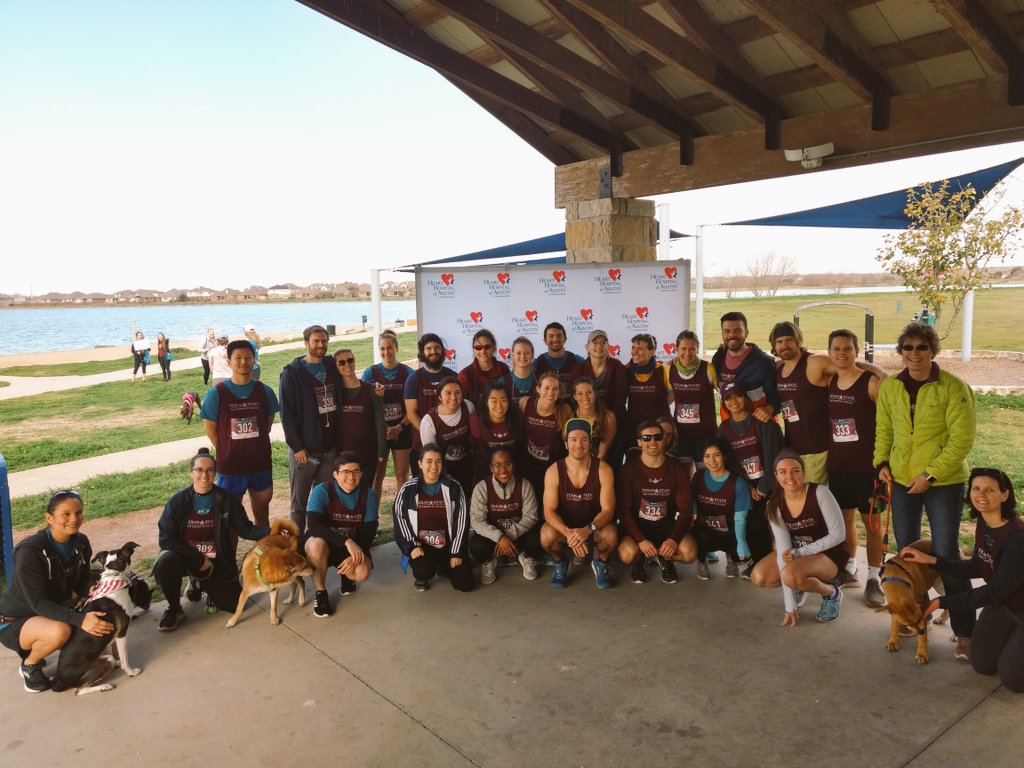 GolatoAndrea's tweet photo. Great turnout at the PuraVida 5k! @TXSTGradCollege #RunWithTheGradDeans @txstpt https://t.co/KXiscoxhr3