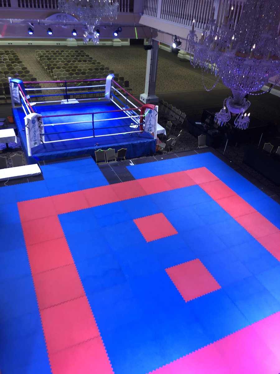 The main auditorium at <a href="/CitywestHotel/">Citywest Hotel</a> ready for the 2020 <a href="/Irish_Open_Int/">Irish Open official</a> on the @WAKO_Kickboxing tour. Highlights in March on <a href="/eirSport/">eir Sport</a> and <a href="/northernvisions/">NVTV Belfast</a>.