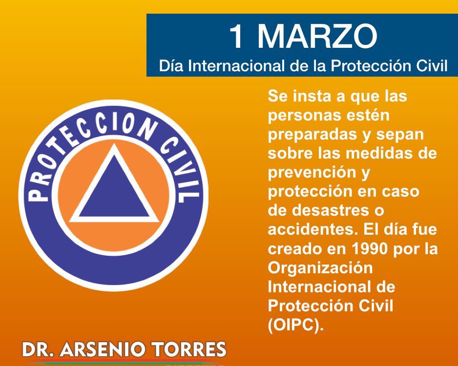 #1Marzo #Efemerides #Hoy se conmemora el Día Internacional de la Protección Civil.

Tiene el propósito de destacar la importancia de que las personas estén preparadas en casos de contingencias por accidentes o eventos naturales

<a href="/RMarcoTorres/">Rodolfo Marco Torres</a> 

<a href="/Mary_RomeroP/">EP</a> 

<a href="/pcaragua1/">PC Aragua</a> 

<a href="/pcmbi/">pcmbi</a>