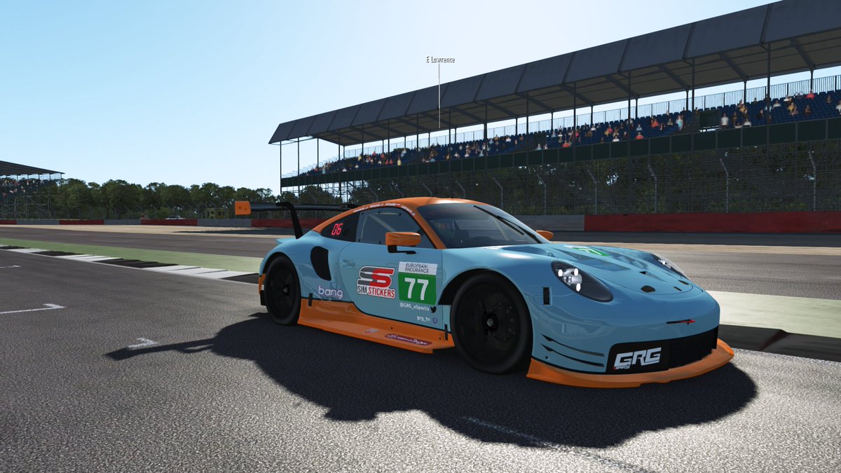 eSports_GRG's tweet photo. This #SimStickers #PorscheCustomerTeam 911RSR Finished P6 in the GT class today for the #VSRA 4 Hours of Silverstone https://t.co/NTAeUmWMCg