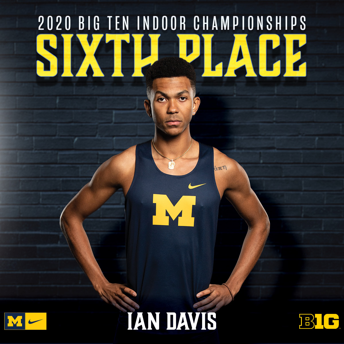 <a href="/davis__i/">🧟‍♂️</a> #B1GTF Men's 400m Final

Ian Davis <a href="/davis__i/">🧟‍♂️</a> will officially finish 6th overall with his 46.85 career-best! That's three more points for Michigan!

He took nearly a full second off his PR this weekend and became just the fourth Wolverine to dip below 47.00 in the 400m

#GoBlue