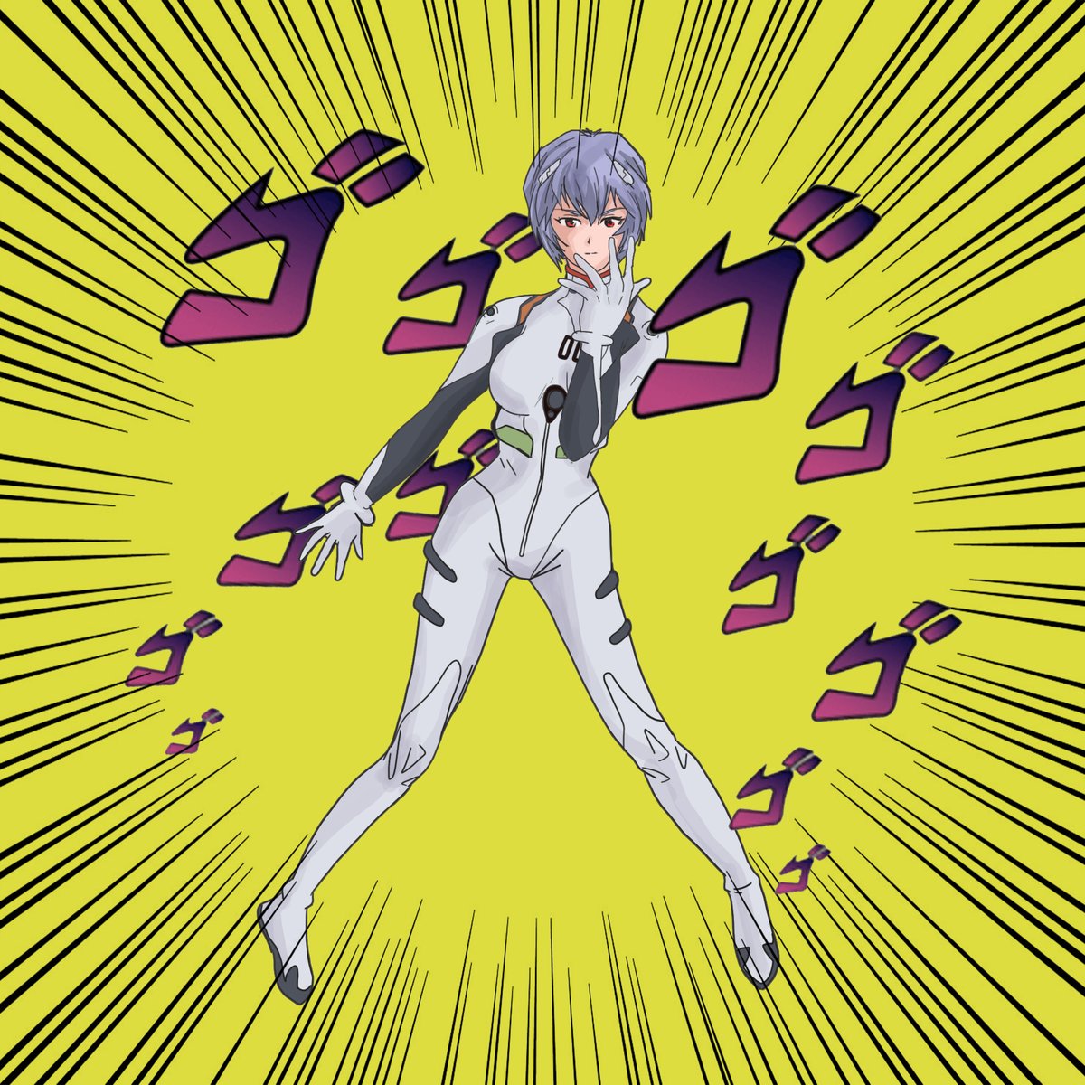 wallpapers Menacing Poses Drawing Reference ayanami rei with menacing pose