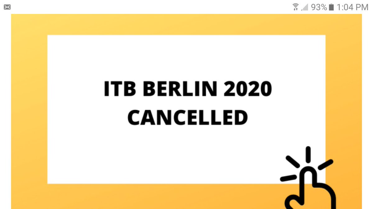 RTLiving's tweet photo. Big news in the travel a world! 
ITB-Berlin is cancelled.
For those who don't know this is the LARGEST travel trade show on the planet.#itbberlin #ITB2020 https://t.co/EzqhDsHoPJ