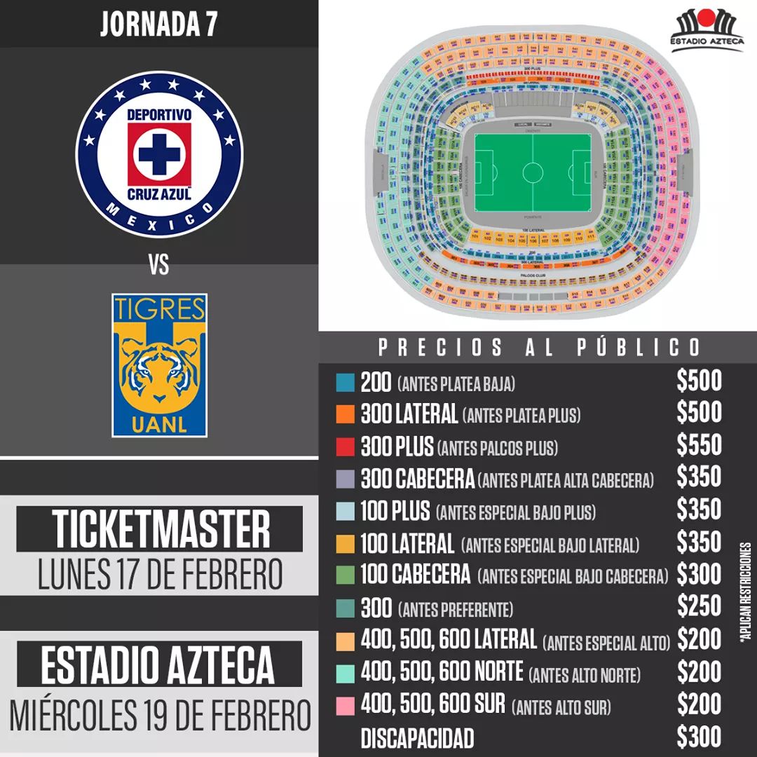 _NacionAzul's tweet photo. 🎟️BOLETOS
CRUZ AZUL vs Tigres
➡️Van de los $200 a los $500 (más comisión en TM)
Precios muy ACCESIBLES...
Nos toca responder en la tribuna... hagamos un #AztecaAzul este sábado! 😎
🚂🔵🔵 https://t.co/tufMjYMhiq
