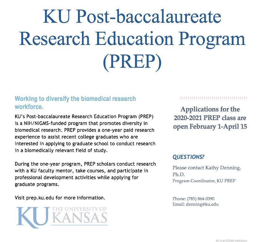 KUODST's tweet photo. Applications now open for KU’s PREP program https://t.co/20UXgJbDUZ ! https://t.co/P473hrBD0u