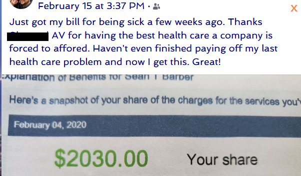 futurprogressiv's tweet photo. this is a friend of mine who works *full-time with benefits* at the company where i worked part-time before joining the union #Local16 in SF #Bernie2020 #MedicareForAll #FuckThis https://t.co/IMNHg3lRY6