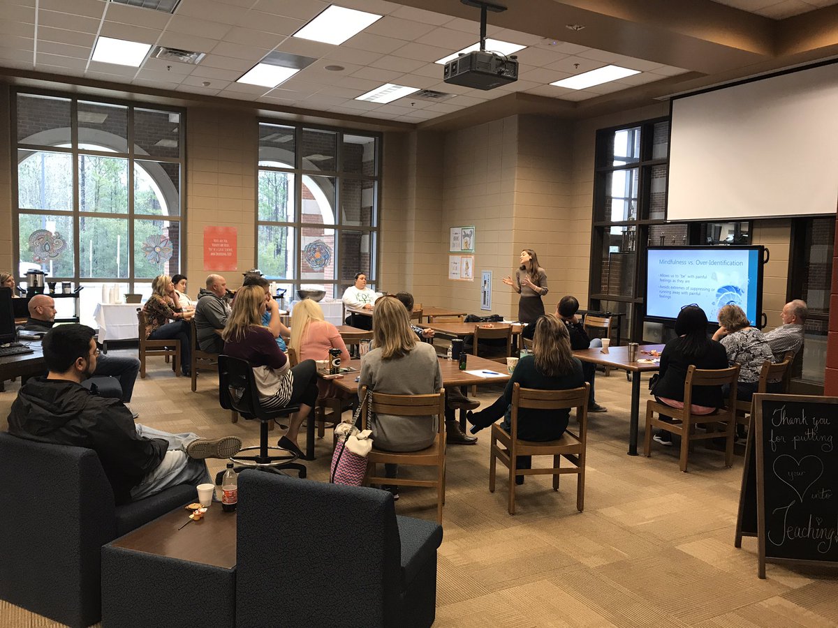 ebennett16's tweet photo. Mindful Self-Compassion PD today.  Our students (and staff) mental health matters. #WildcatsWin @RichmondHillMS https://t.co/dCozp0o3Ba