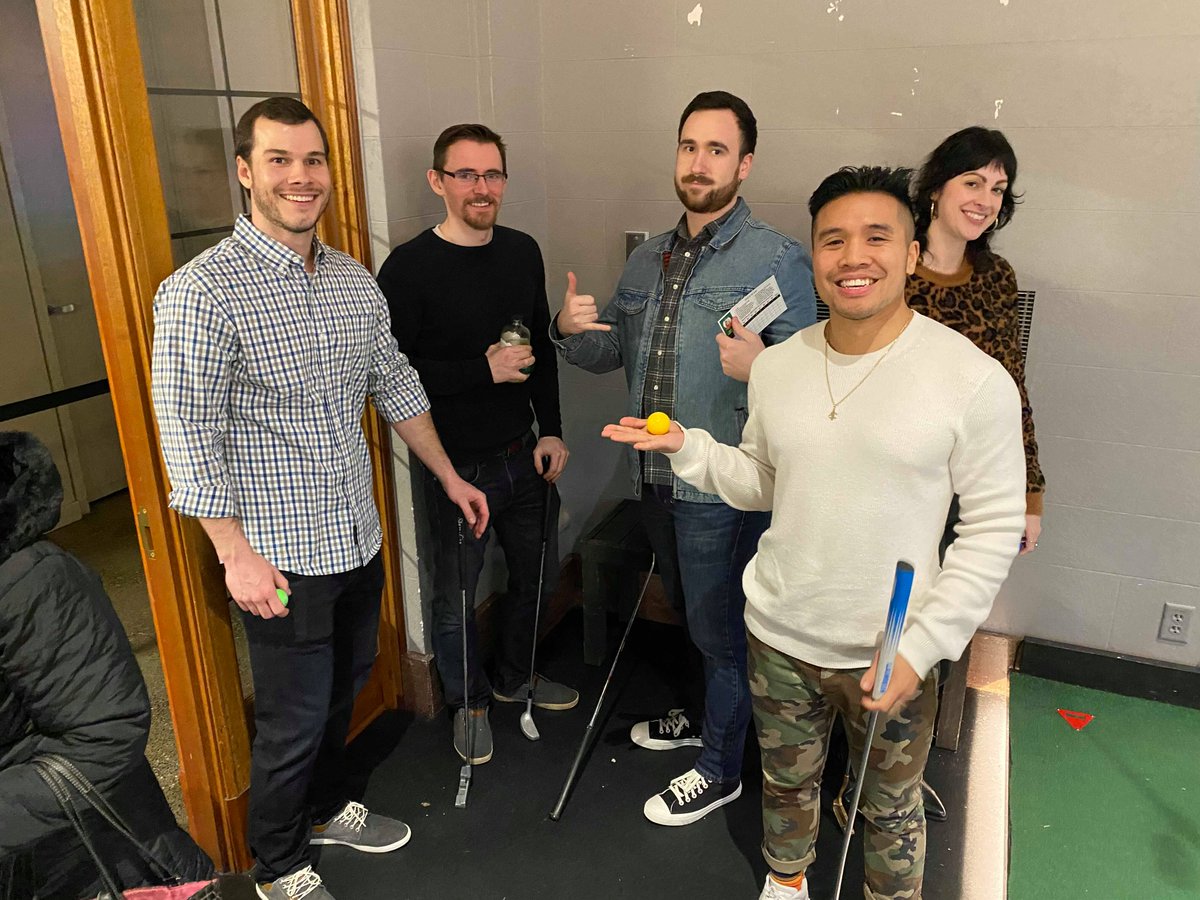OrcaPac's tweet photo. The Orca Pacific team spent some quality time teeing off the new year over at Flatstick Pub! 

#seattle https://t.co/x1Dv6C6q7j