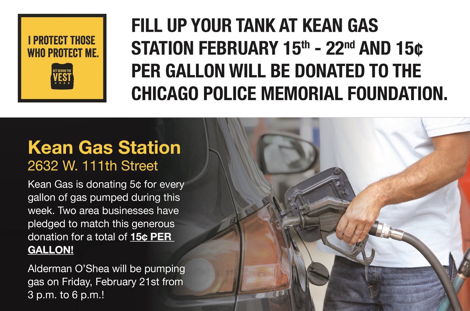 Matthew J O Shea Fill Up Your Gas Tank This Week At Kean Gas Station In Support Of The Cpdmemorial And The Get Behind The Vest Initiative Stop By This Friday