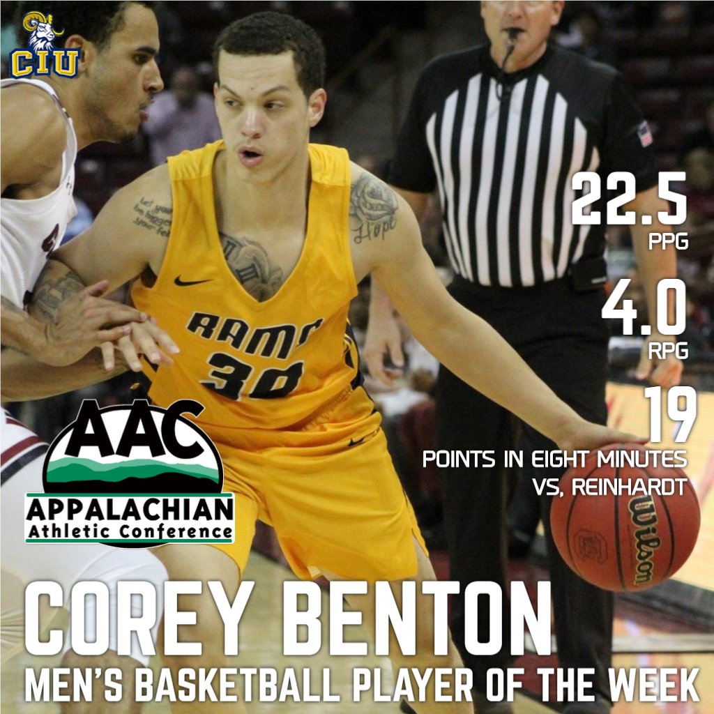 Congratulations to @CIURams' Corey Benton on being named the #AACMBB Player of the Week! - aacsports.com/article/4472