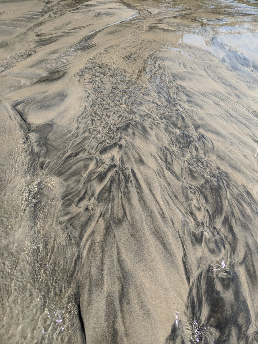kokemikal's tweet image. Magnetite-sand-mix + water flow ➡️ #patternformation 🔥🔥🔥