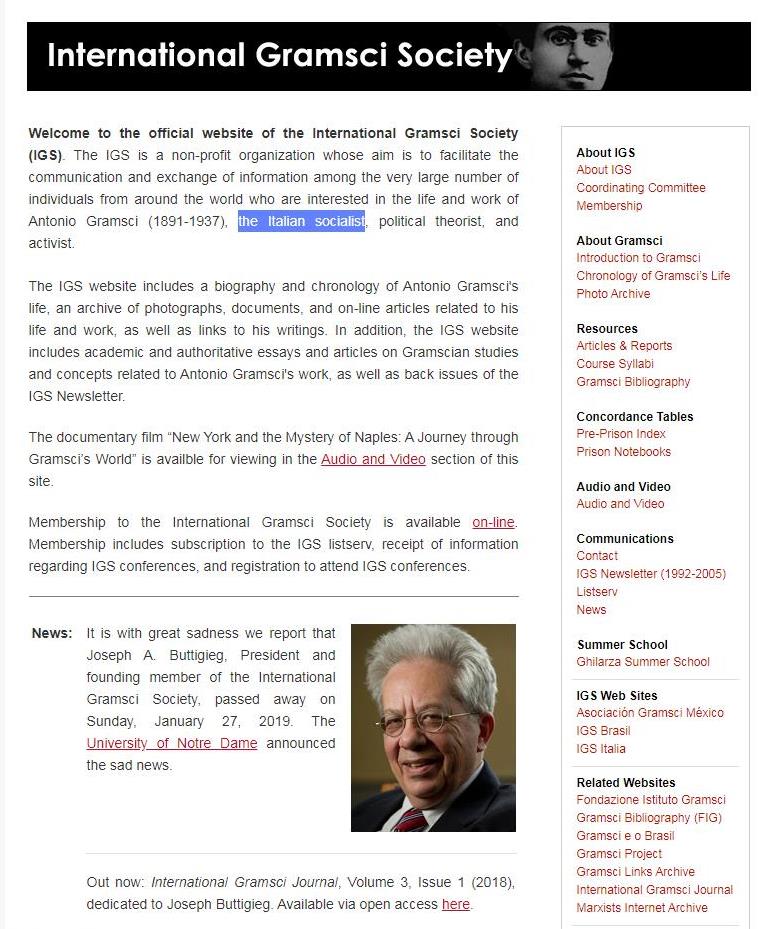 12) George Buttigieg died just days after Mayor Pete announced his 2020 presidential PREZ committeeGeorge is a first-generation immigrant from Malta MARXIST International Gramsci Journal Volume 3, Issue 1 (2018), dedicated to Joseph Buttigieg https://ro.uow.edu.au/gramsci/ 