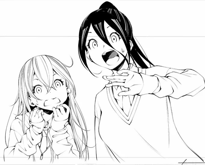 ペン入れ中。 