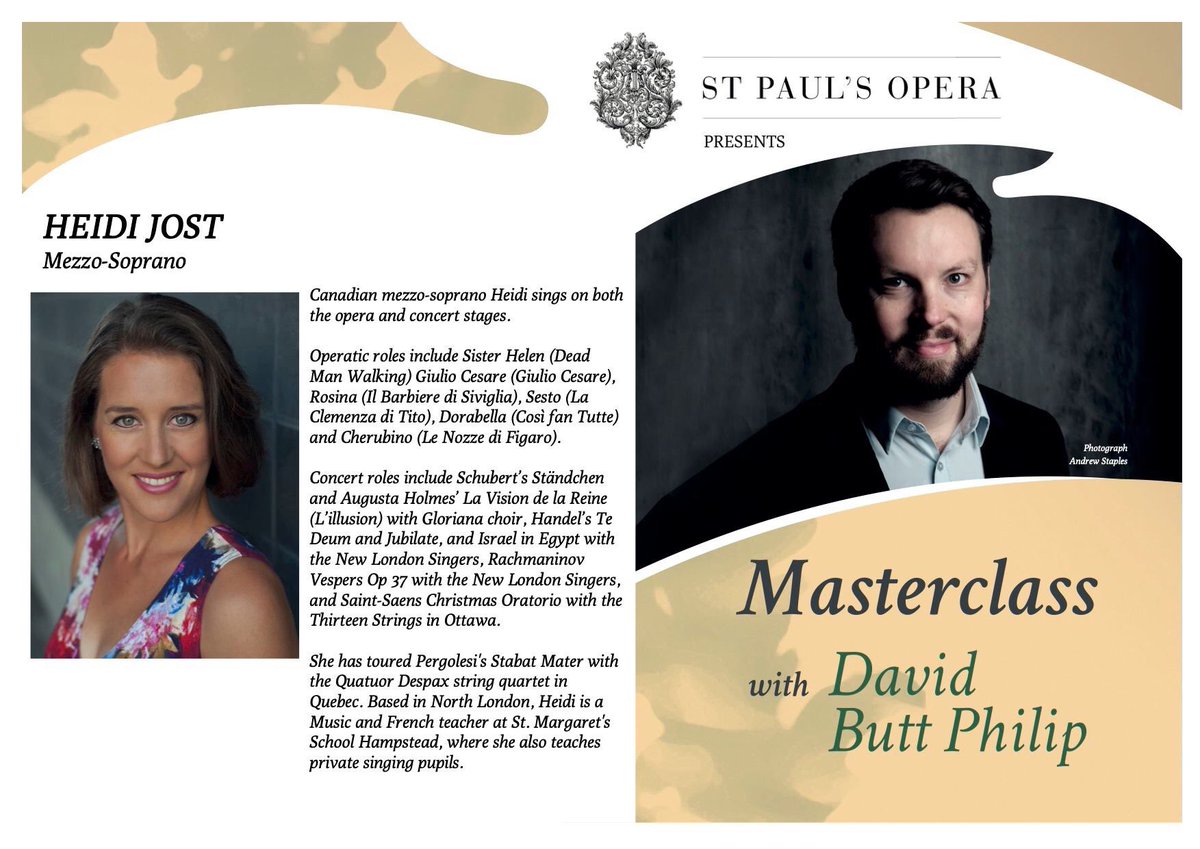 stpaulsopera's tweet photo. Masterclass with @DavidButtPhilip welcome @HeidiJost6 @StPaulsSW4
Tickets - £10/£5(students) on sale at https://t.co/nCoXEbBcpb @ClaphamSociety @thisisclapham @MyClaphamApp @VillageLifeSW4 @OmnibusTheatre
@SingClapham #operamasterclass #masterclass #mezzo #mezzosoprano #opera https://t.co/rWevL89MlA