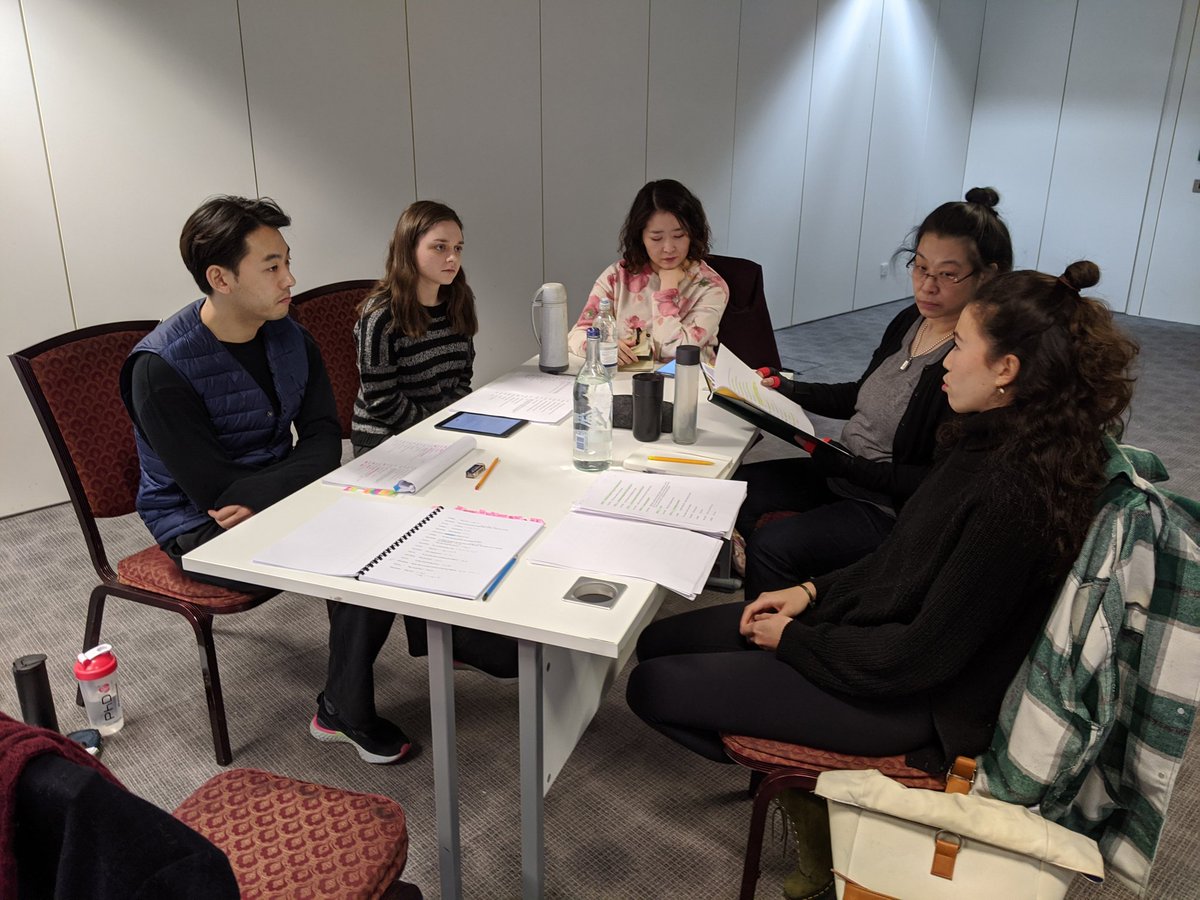 tangphastic's tweet photo. Great first day of rehearsals all week for Unburied by @jsuh4444 with cast members @nicoleminers_ @DashYou @LucySheen &amp; @Barbarasmith0. Still smiling after a full day of work 😁 https://t.co/5eCxQwbMuW