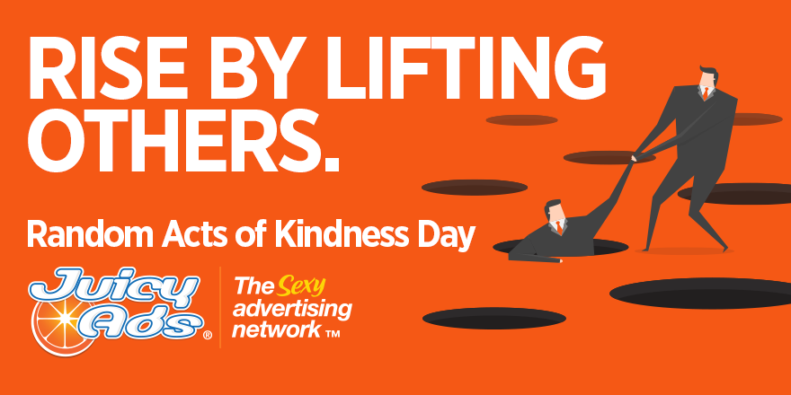 juicyads's tweet photo. Be kind everyday and to everyone, especially today 🧡. Happy #RandomActsofKindnessDay2020! What do you plan to do today to make someone else smile?

At @juicyads we'll give $100 credit to your account, if you retweet this in the next 24 hours!

#JuicyAdsCares
#keepitjuicy https://t.co/vM5HYBcQXT
