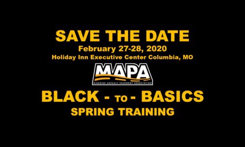 MAPA’s 7th Annual “Black to Basics” Spring Training will be held February 27-28, 2020, in Columbia, MO. 
This training is geared towards not just contractor staff, but also public works officials, city engineers, and consultants.

<a href="/MoAsphalt/">MO Asphalt</a> #Missouri #AsphaltPaving #Contractors