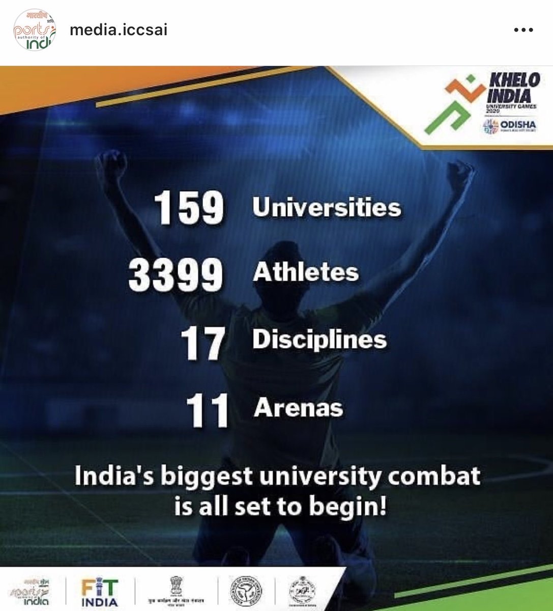 twit_sumeet's tweet photo. There’s no stopping @KirenRijiju @GovtOfIndia_ @Media_SAI After stupendous success to scout talent @ school+college level, focus shifts to universities- #KIUGOdisha2020 The signature grassroots sports initiative vil make India proud at international arena soon #talentsoftomorrow https://t.co/3mRyrhRFWx