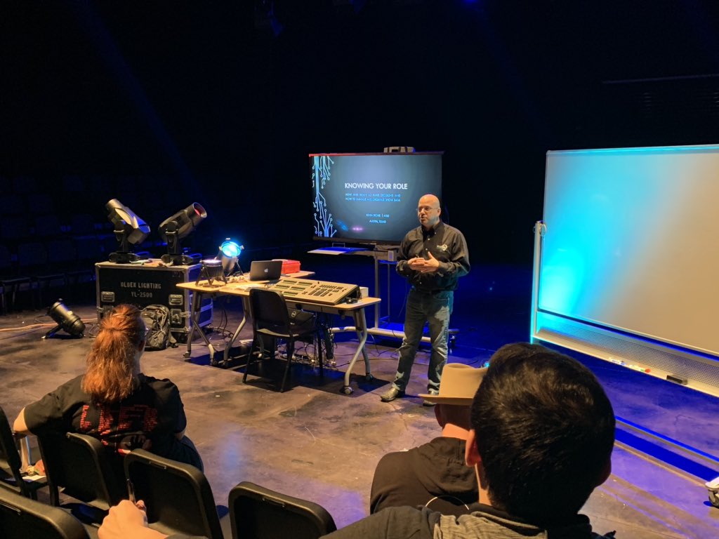 Thank you to Kevin Richie from @StageSpot & Olden Lighting for presenting to Theatre teachers about working with DMX, LEDs, moving lights & various educational lighting roles. @AustinISD @aisd_community @aisdparents @FineArtsAISD @Fine_Arts_PT #TalentLearnsHere #FineArtsPDday