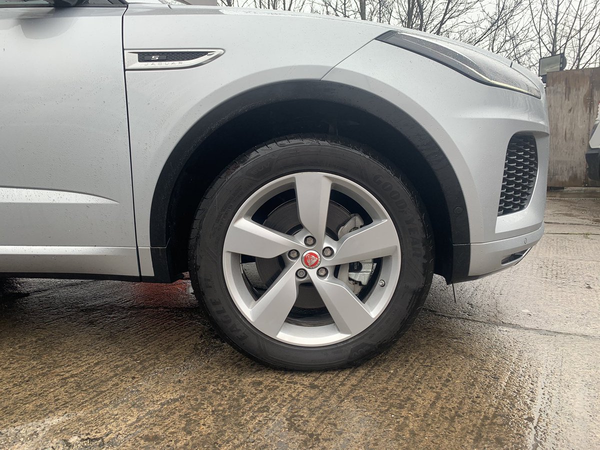 alloypro's tweet photo. Jaguar e-pace in to have a coupled wheels repaired #jaguar #epace #alloywheelrepair #powdercoated https://t.co/TNm2Hv5QEg