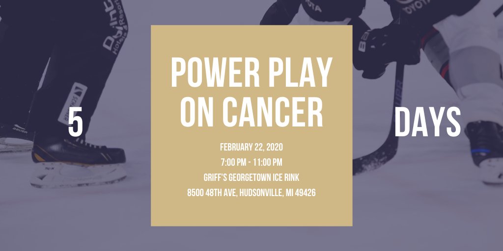 Only 5 days until GVSU fraternities go head-to-head at our hockey tournament. Make sure you get your tickets from a brother to support families impacted by cancer. Check the link in our bio for more information!