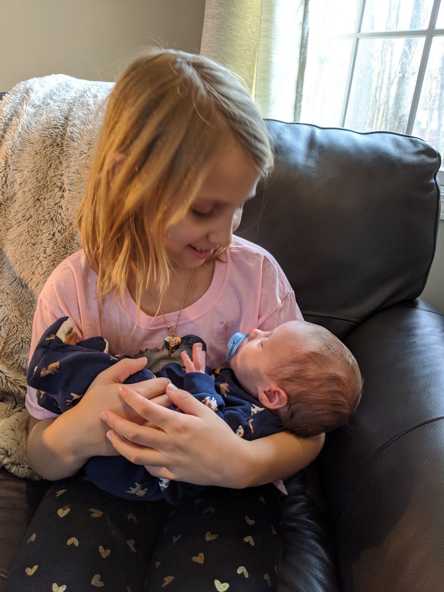 crematerecycle's tweet photo. Kevin’s girls Katie (green) and Molly (pink) got to meet and hold their new cousin Owen! Welcome to the world big guy! #family https://t.co/A1sB94M2Er