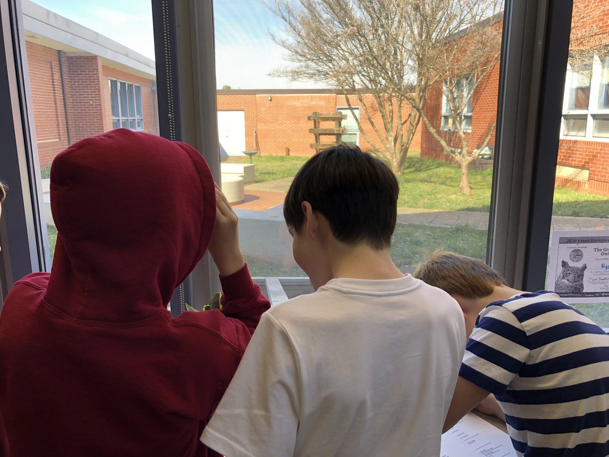 Citizen scientists in the <a href="/Stonerobelem/">Stone-Robinson Elem.</a>  library participating in the Great Backyard Bird Count #GBBC @msg227b  <a href="/k12albemarle/">AlbemarleCountySchls</a>