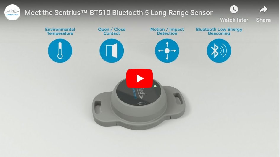 ezurio_llc's tweet image. The Sentrius™ BT510 is a rugged, long range sensor platform providing #Bluetooth5 connectivity in a small, low cost footprint. Learn more in our new video: bit.ly/38Akur7
#bluetooth #bluetoothsensor #iotsensor #iotdevices #iotplatform #longrangesensor #iot