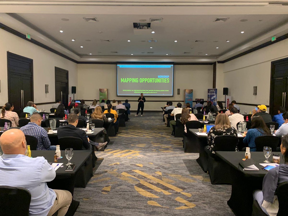 evaballarin's tweet photo. 🕝 14:30 Hora Local - 🕘 21:30 CET

Esta semana me encuentras en #Honduras, impartiendo mi workshop #MappingOpportunities a empresarios hosteleros hondureños. Gracias a #BronteConnection,  @BancoFicohsaHN y partners por apostar por la profesionalización del sector #Horeca #Latam https://t.co/uPbwOikGXi