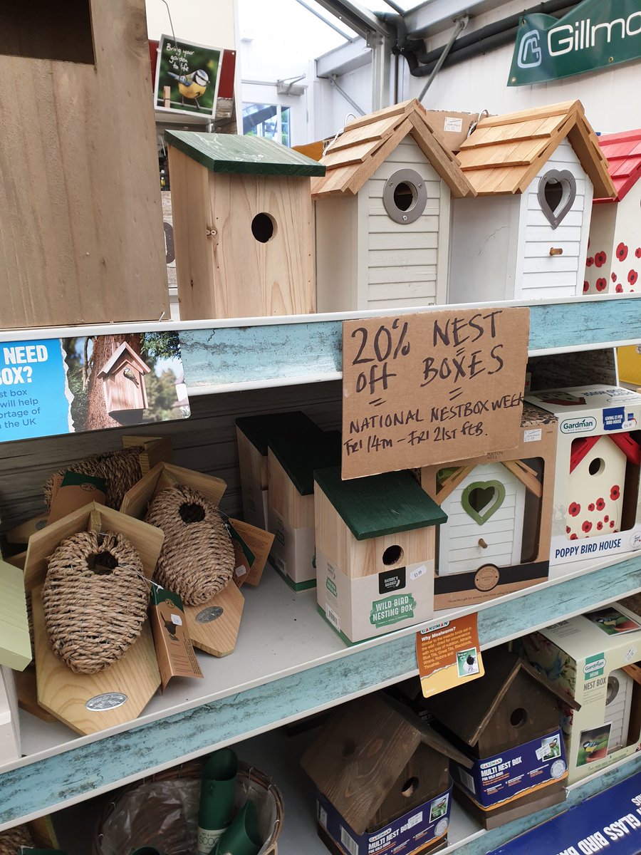 JMooreJennifer's tweet photo. National nest box week 14th - 21st February 🐦🐣
Nest boxes can be a cheap and fun way of encouraging wildlife into your garden. 
To celebrate we are doing 20% off nest boxes till this Sun 23rd. Our nest boxes start from as little as £3.99 (making them just £3.19). 
#birds #nest https://t.co/nJG4lScgJh
