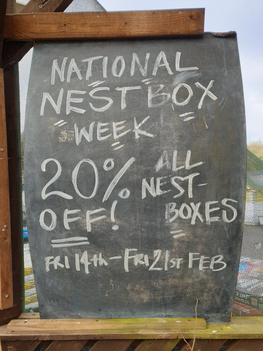 JMooreJennifer's tweet photo. National nest box week 14th - 21st February 🐦🐣
Nest boxes can be a cheap and fun way of encouraging wildlife into your garden. 
To celebrate we are doing 20% off nest boxes till this Sun 23rd. Our nest boxes start from as little as £3.99 (making them just £3.19). 
#birds #nest https://t.co/nJG4lScgJh