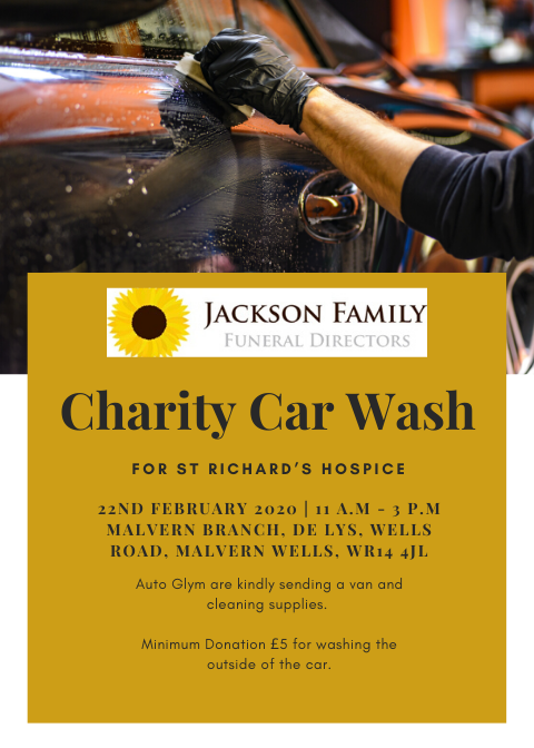 𝕊𝕡𝕣𝕖𝕒𝕕 𝕥𝕙𝕖 𝕎𝕠𝕣𝕕

We have our Charity Car Wash this weekend! Please join us on Saturday 11-3PM and get your car cleaned for £5 (exterior wash) for <a href="/StRichardsHosp/">St Richard's Hospice</a>. Come and meet our team like never before 🌻🌻🌻

#Charity #WorcestershireHour #CarWash