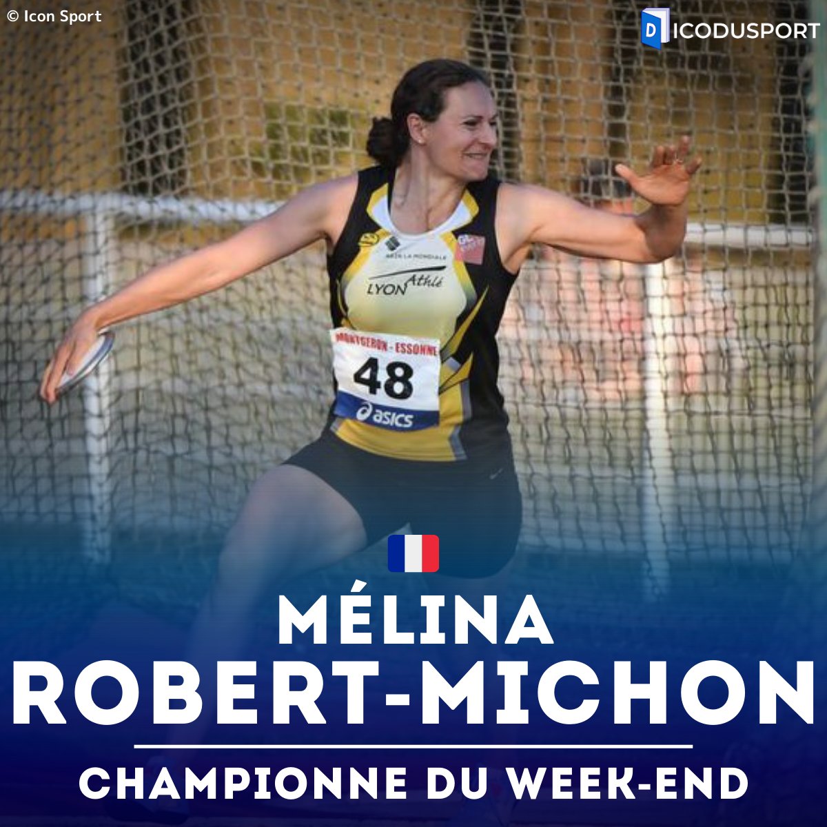 🔵 <a href="/melrobertmichon/">Melina Robert-Michon</a> est la Championne du week-end 

La Française a réalisé la meilleure perf' de l'année au lancer du disque, avec un jet à 64,14m, soit sa meilleure marque depuis son retour de maternité début 2019 🇨🇵