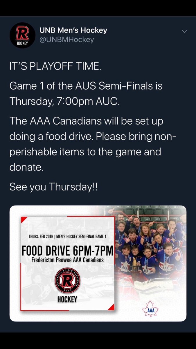 Help our Canadiens gather some non perishable items for the food banks!